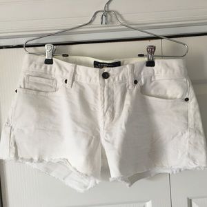 Lucky white denim cutoff short